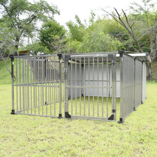 【送料無料】ドッグハウス・0.5坪タイプ(ステンレス製・犬舎・屋外用犬小屋・拡張タイプ)