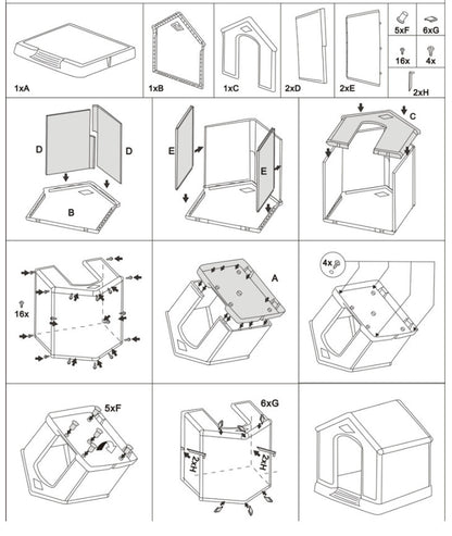 【送料無料】ドッグハウス(プラスチック製・ブルーの屋根)
