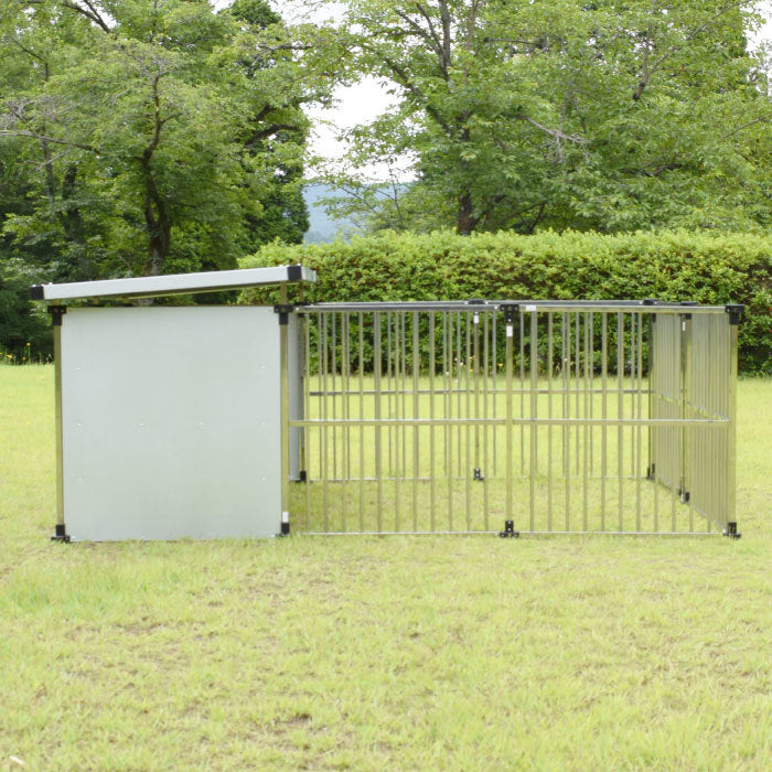 【送料無料】ドッグハウス・0.5坪タイプ(ステンレス製・犬舎・屋外用犬小屋・拡張タイプ)